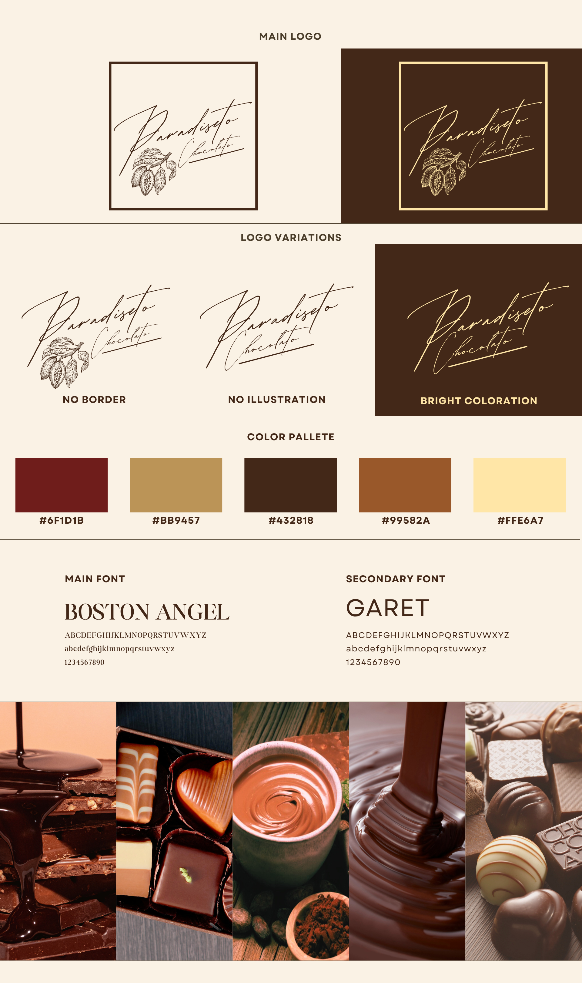 Paradiseto Chocolato brand kit